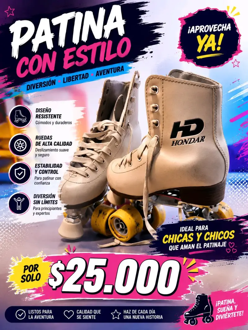 Patines Hondar de alta calidad para chicas y chicos