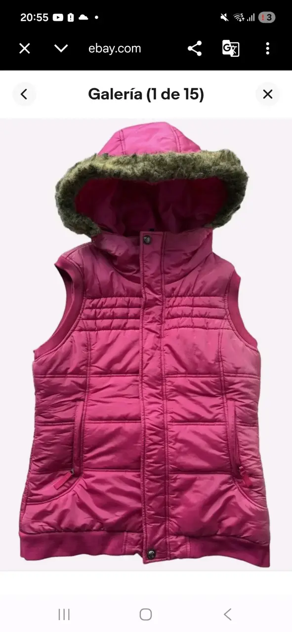 Chaleco sin mangas rosa con capucha de piel Burton - 1