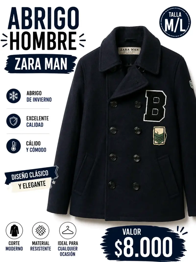 Abrigo de invierno para hombre Zara Man