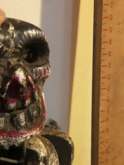 Figura mexicana calavera artesanal vintage - miniatura 3