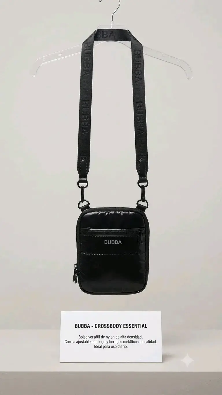 Bolso cruzado negro Bubba con correa ajustable - 1