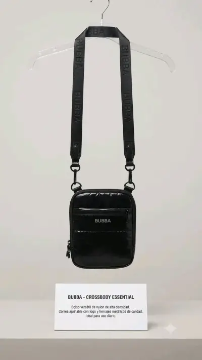 Bolso cruzado negro Bubba con correa ajustable - miniatura 1