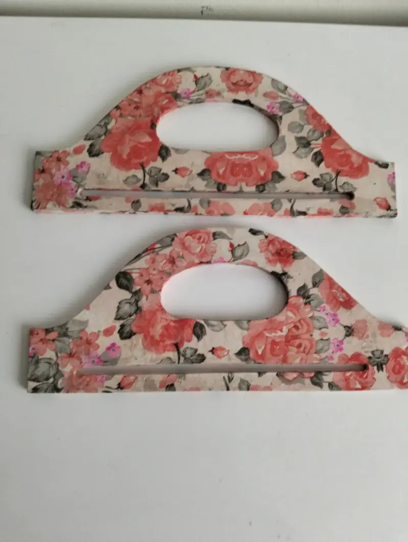 Set de asas decorativas para bolsos con diseño floral - 3