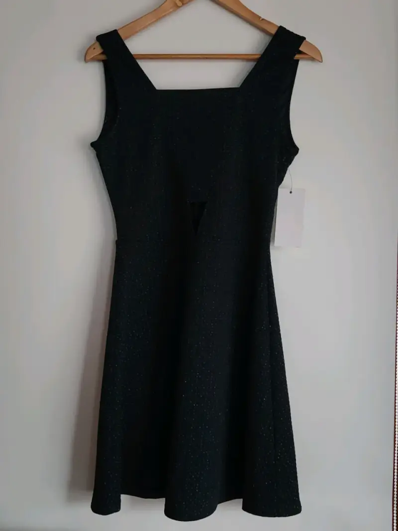 Vestido azul elegante con brillo - 1