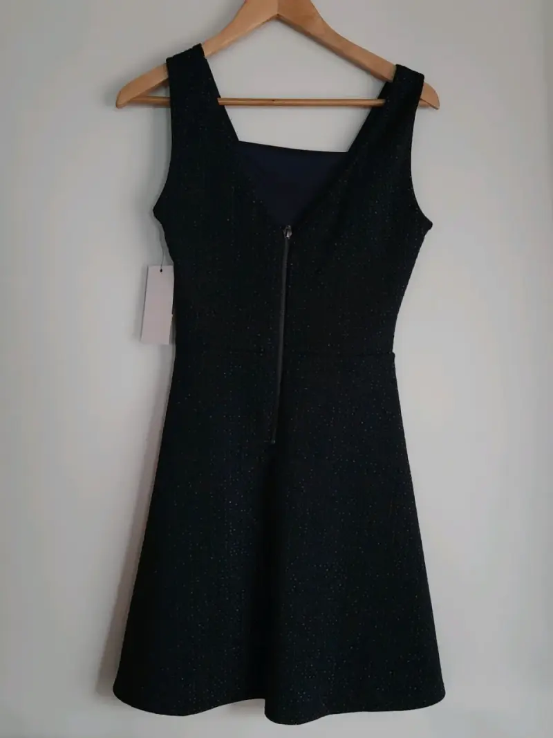 Vestido azul elegante con brillo - 2
