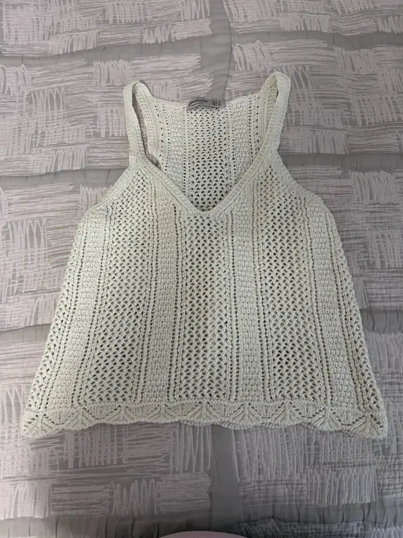 Top tejido blanco sin mangas