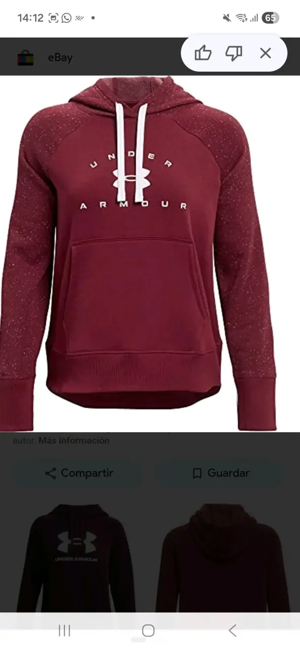 Polerón con capucha Under Armour burdeos - 3