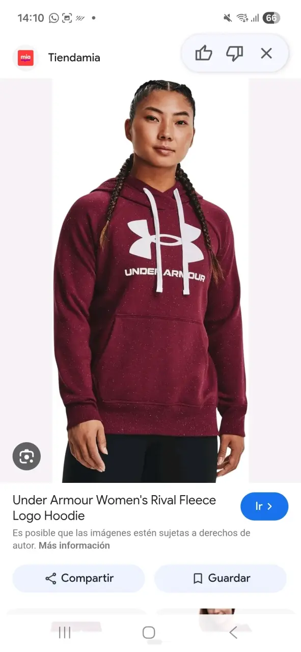 Polerón con capucha Under Armour burdeos - 5