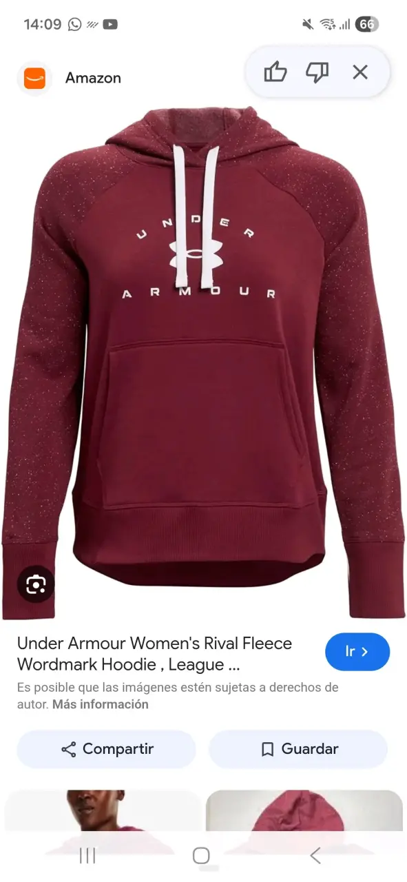 Polerón con capucha Under Armour burdeos - 6