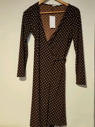 Vestido cruzado de lunares Mango - miniatura 1