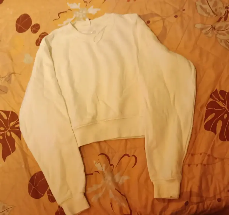 Polerón blanco de algodón para mujer