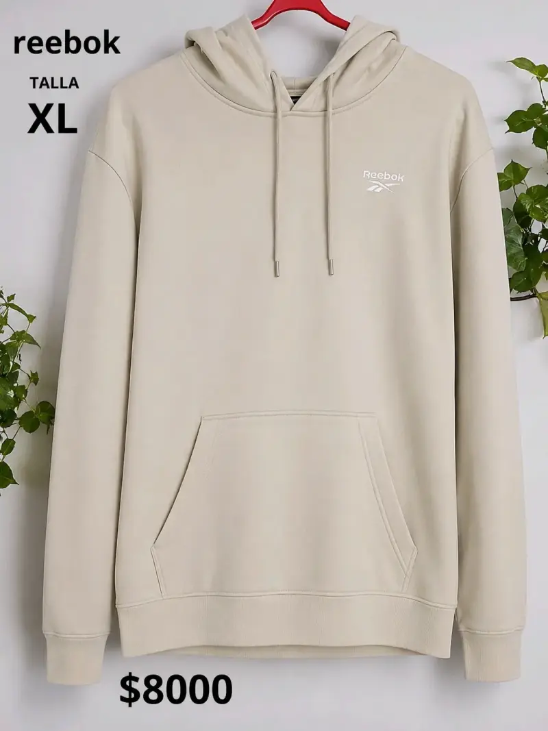 Polerón con capucha beige Reebok talla XL