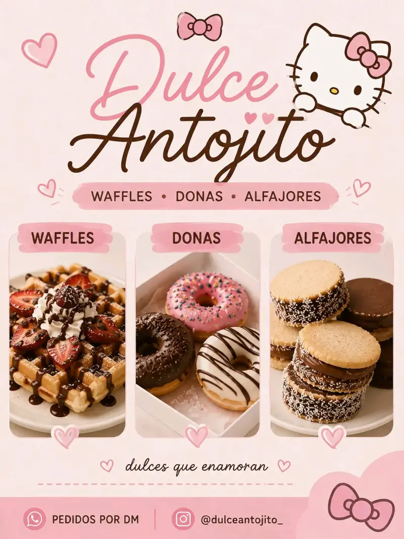 Deliciosos waffles,donas y alfajores Dulce Antojit