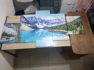 Conjunto de cuadros decorativos de paisaje montañoso - miniatura 1
