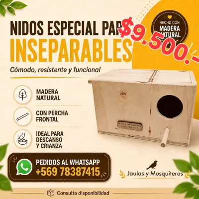 Nido de Maderapara Todo Tipo de Aves - miniatura 3