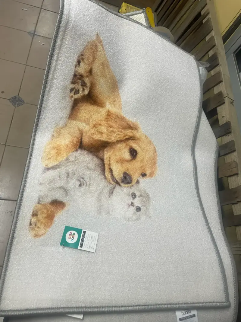 Alfombra con diseño de perro y gato - 4