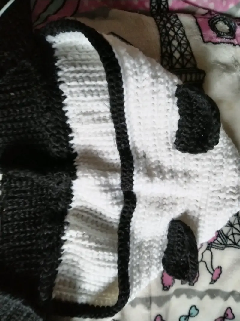 Bufanda con gorro de panda tejido a mano para 14+ - 2