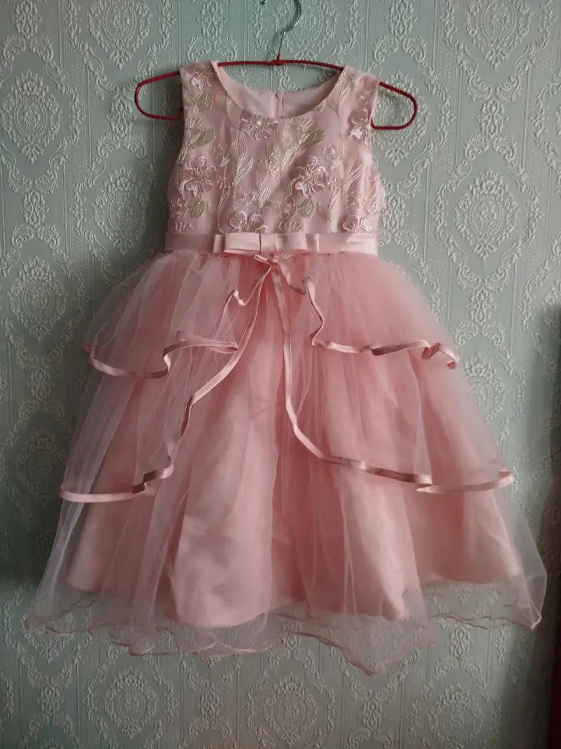 Vestido de fiesta para niña rosa con tul - 2