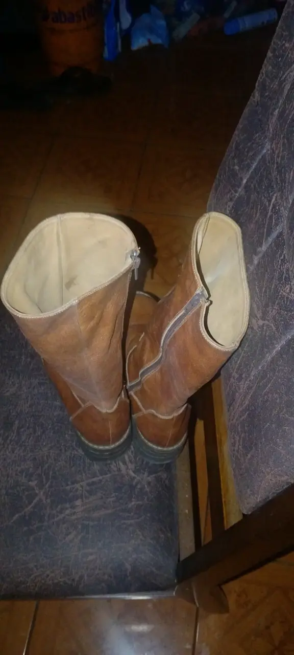 Botas de cuero marrón para mujer - 2