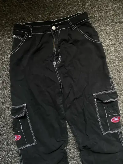 Pantalones cargo negros shein - miniatura 3