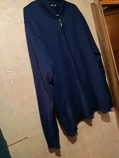 Chaqueta de lana azul con cierre - miniatura 1