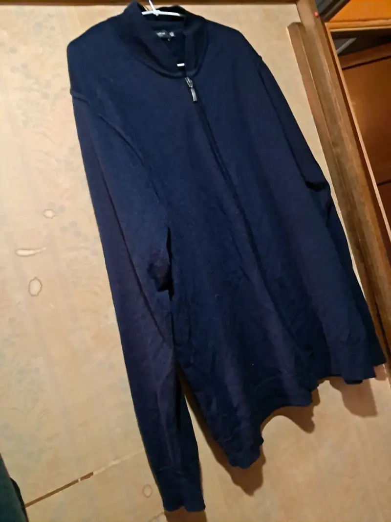 Chaqueta de lana azul con cierre - 2