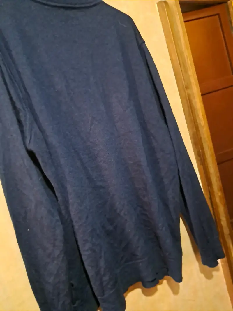 Chaqueta de lana azul con cierre - 3