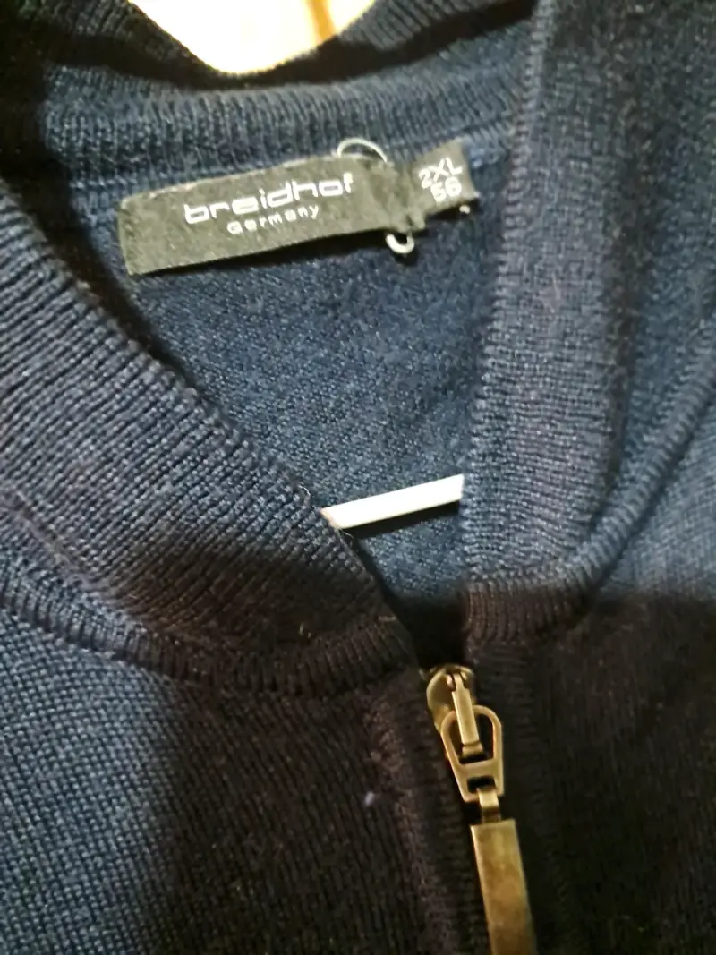 Chaqueta de lana azul con cierre - 5
