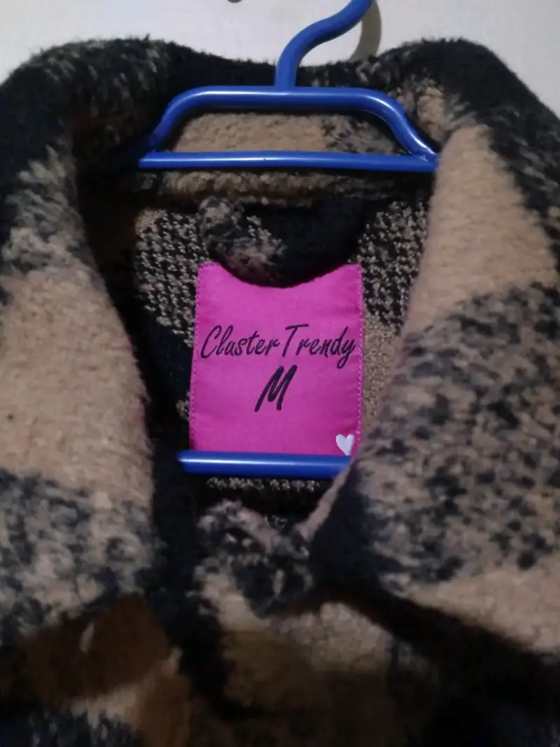 Chaqueta de lana a cuadros para mujer - 2