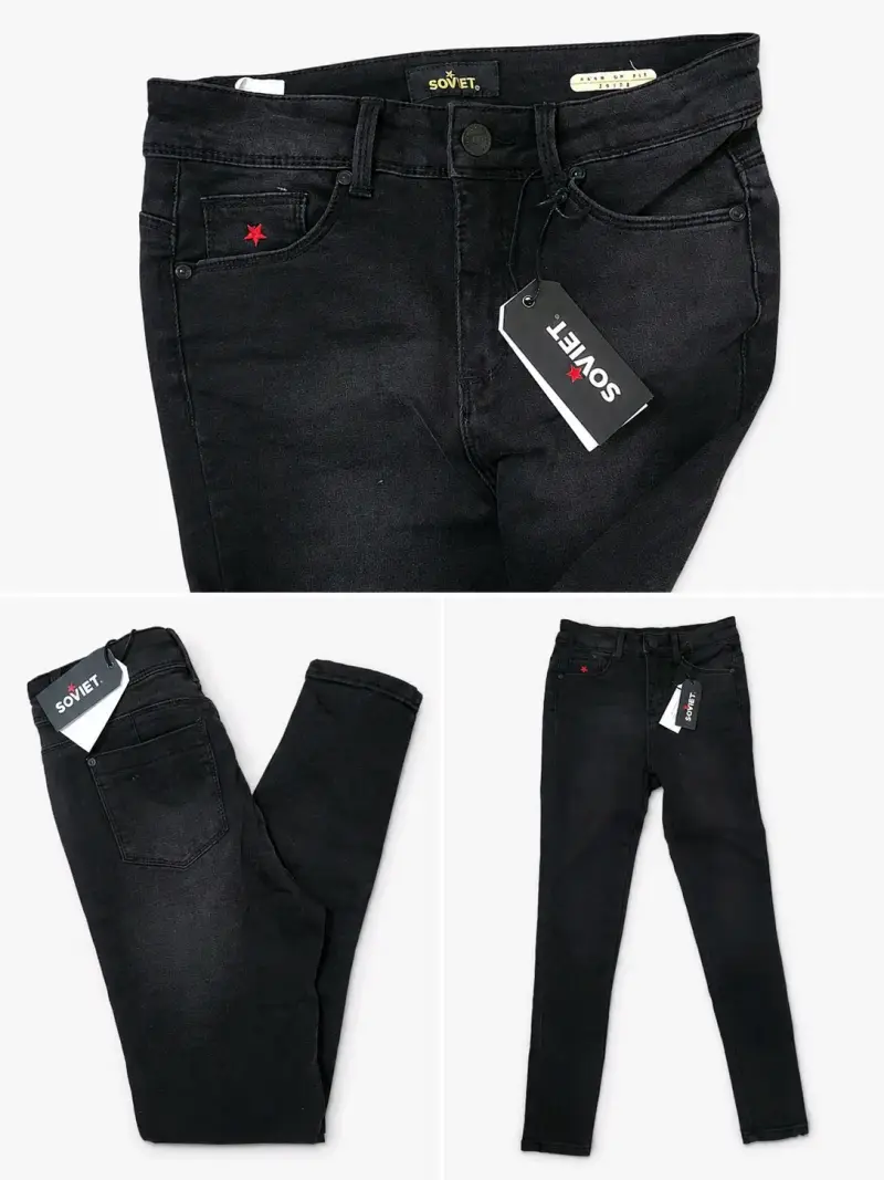Jeans negros ajustados Soviet para mujer - 1