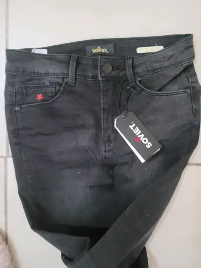 Jeans negros ajustados Soviet para mujer - miniatura 2