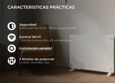 Calefactor eléctrico Verken con control Wi-Fi - miniatura 1