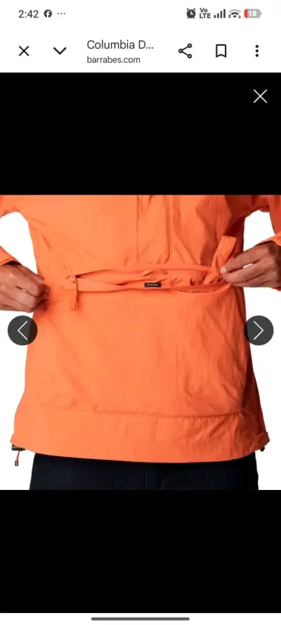 Chaqueta Anorak Naranja Columbia Impermeable - miniatura 1