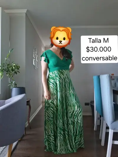 Vestido  verde con estampado - miniatura 1