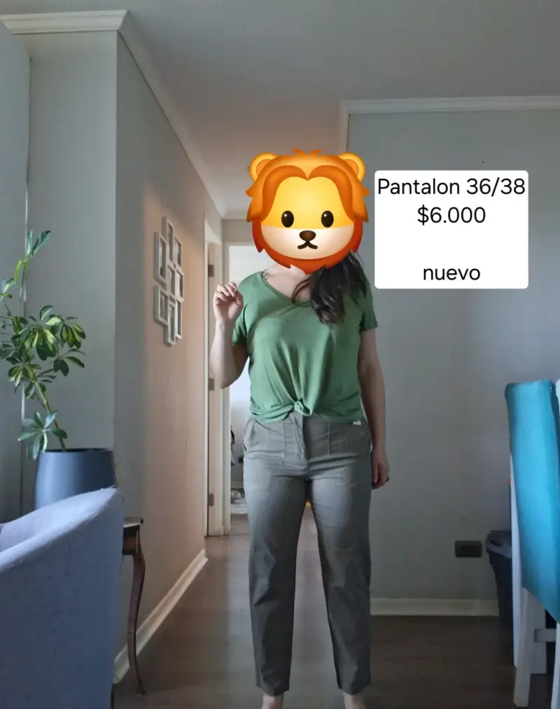 Pantalón café mujer pinzado - 1