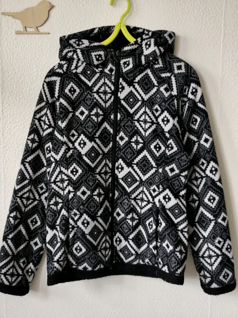 Chaqueta Polar con capucha diseño geométrico - 2