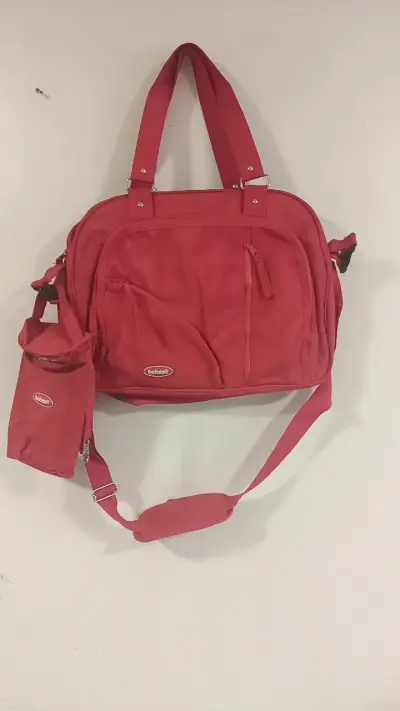 Bolso maternal rojo Bebesit con compartimentos - miniatura 1