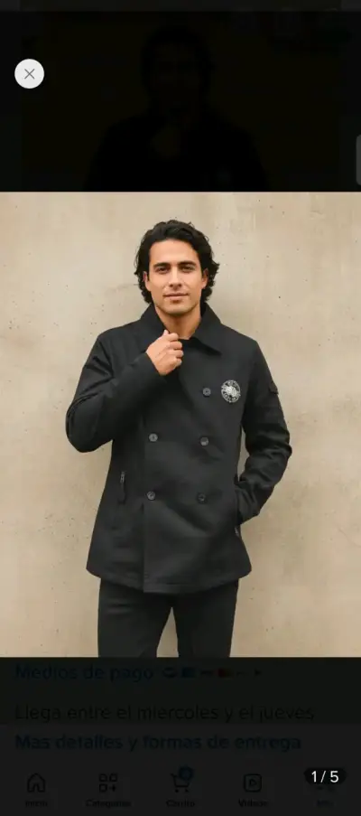 Chaqueta negra de hombre con diseño moderno - miniatura 1