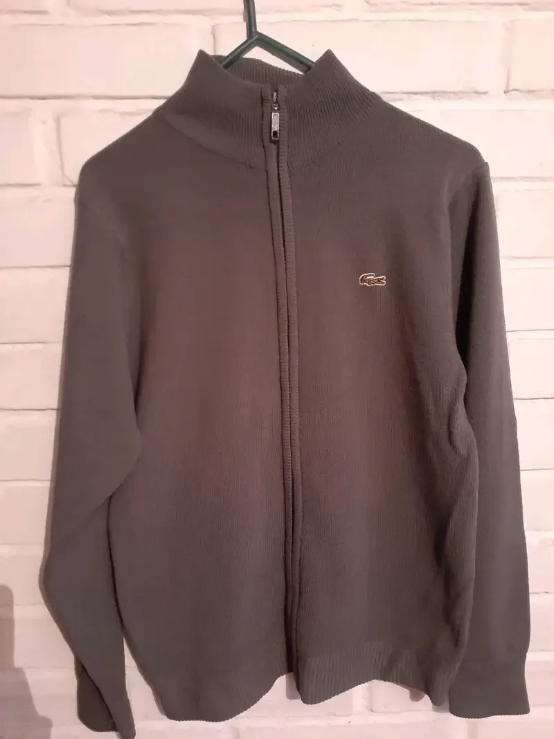 Chaleco de lana con cierre Lacoste gris S - 1