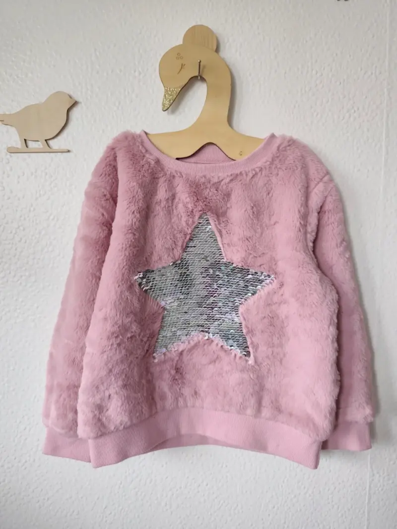 Polerón de niña rosado con estrella de lentejuelas - 2