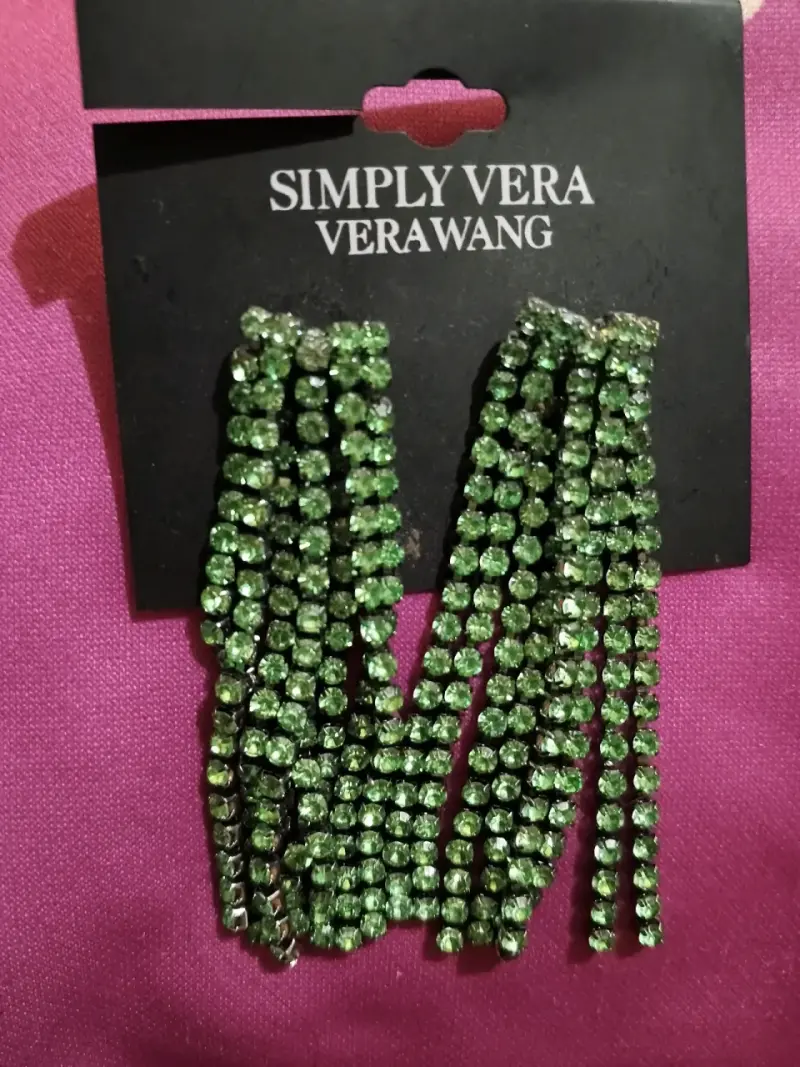 Pendientes largos verdes Simply Vera Vera Wang - 3
