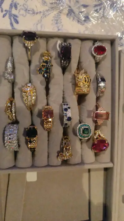 Colgantes de cadena dorados anillos hombre mujer - miniatura 2