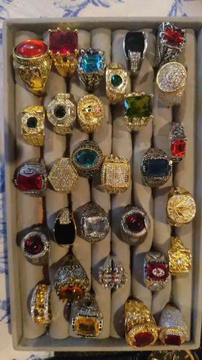 Colgantes de cadena dorados anillos hombre mujer - miniatura 3
