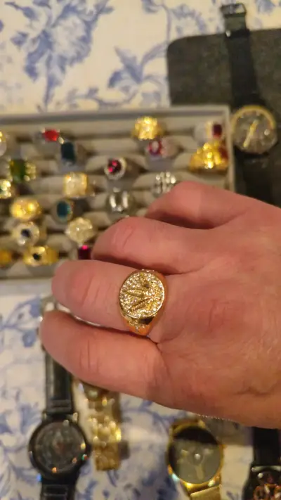 Colgantes de cadena dorados anillos hombre mujer - miniatura 4