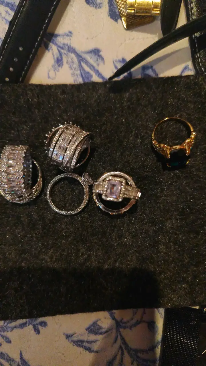 Colgantes de cadena dorados anillos hombre mujer - 6