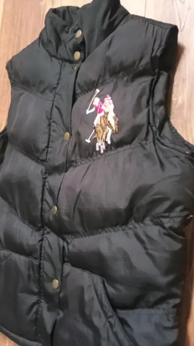 Chaleco Polo acolchado negro con logo bordado - miniatura 2