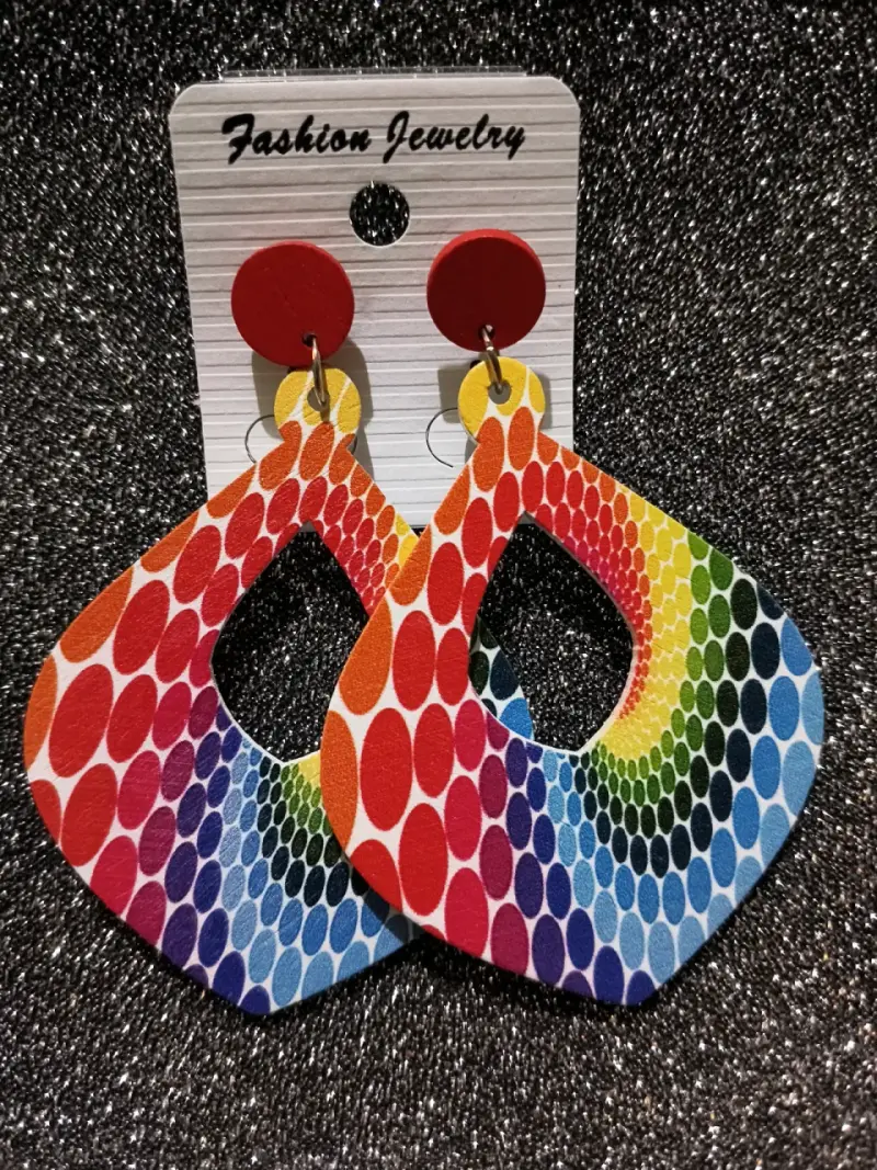 Aros colgantes multicolor de moda - 2
