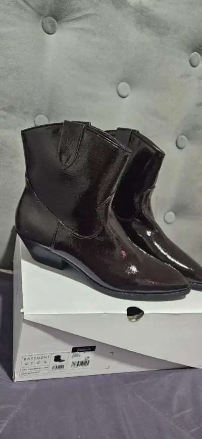 Botines de cuero marrón Basement - miniatura 2