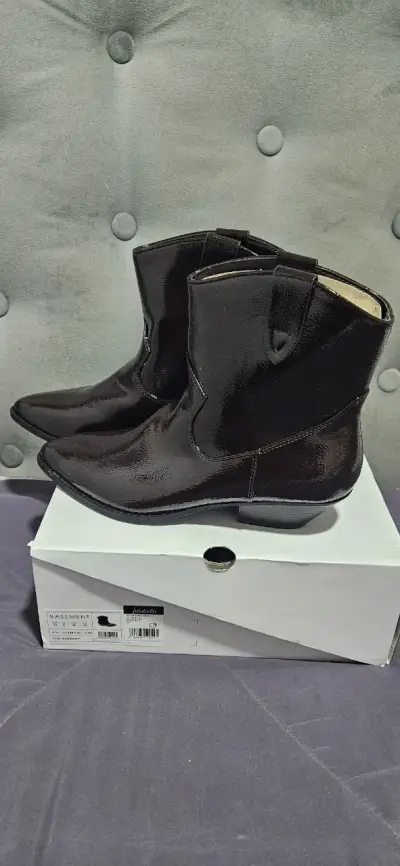 Botines de cuero marrón Basement - miniatura 3