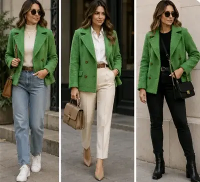Blazer verde elegante para mujer - miniatura 1